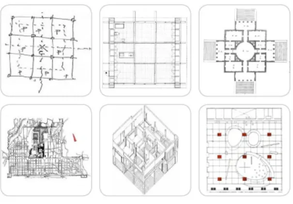 Fig. 7    ---- “Nine Square Grids House”, Shigeru Ban , 1997 Estudos e plantas                               Fig