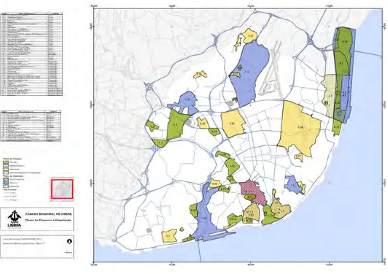 FIG. 7  Planos de Pormenor   e Urbanização de Lisboa (2017).