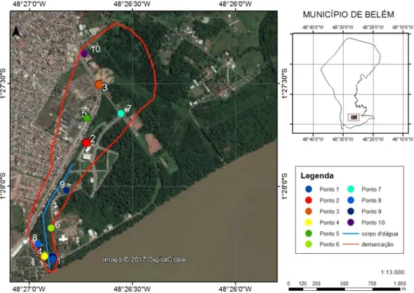 Figura 2 – Localização da Bacia Hidrográfica do Igarapé do Sapucajuba. Fonte: Almeida e Penner (2017) 