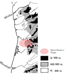 Fig. 3 – Mapa da orografia, em zona 1       
