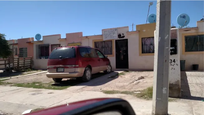 Figura 1. Viviendas monitoreadas en Parajes de San Isidro en Ciudad Juárez, Chihuahua