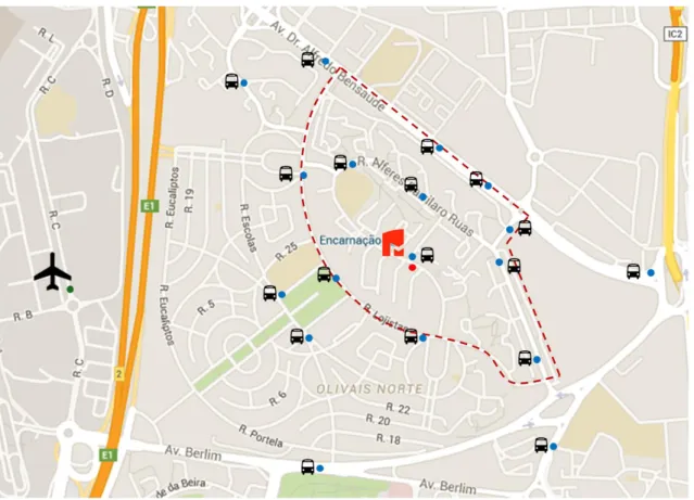 Figura 43 - Esquema de Transportes em Olivais Norte