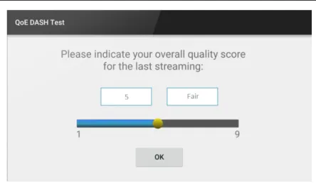 Fig. 4 Rating screen in Android App used for subjective tests
