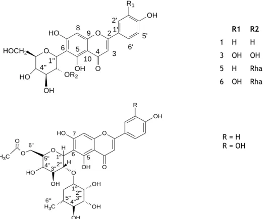 Figura 8: Estrutura dos flavonoides isolados na P. Bogotensis. (Costa, Cardenas et al