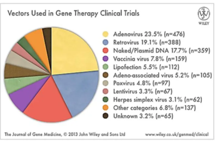 Figure 3 – Vector systems commonly used in gene therapy clinical trials.  
