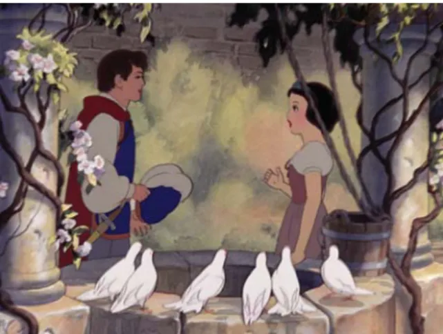 Figura 2.3 — Primeiro encontro de Branca de Neve e do príncipe no início do filme. 