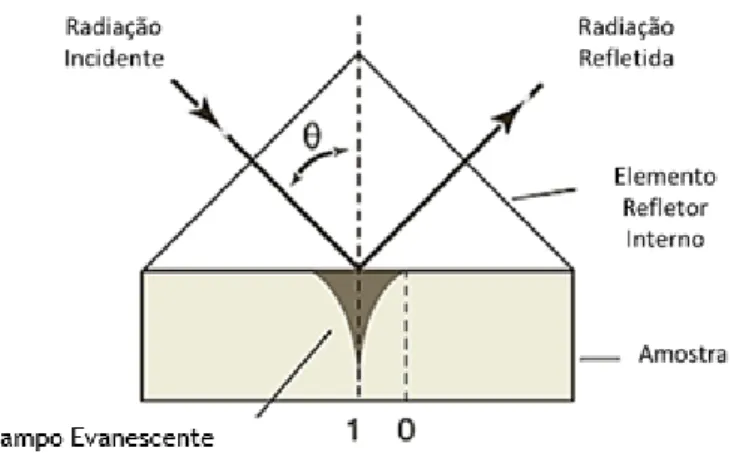 Figura  5  -  Características  gerais  de  uma  configuração  de  reflexão  interna  e  rotulagem  de  vários  componentes (Thermo 2015)