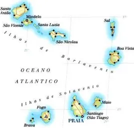 Figura 2.2 – Arquipelago de Cabo Verde. (Global Geografia,) 