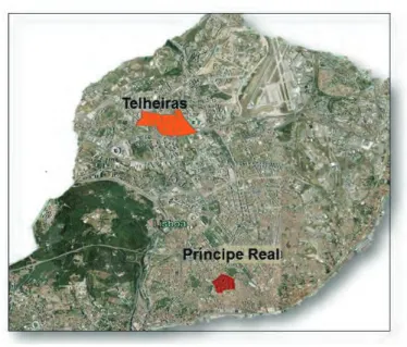 Figure 1: The location of the  Lisbon  case  studies  (source: 