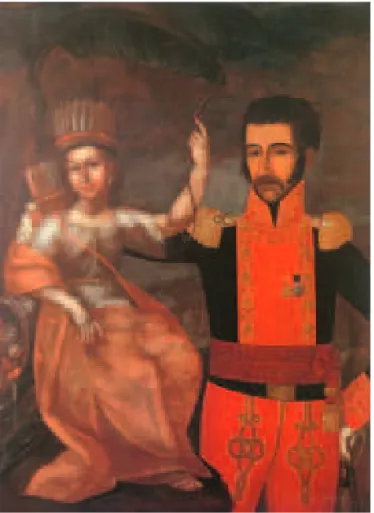 Figura 5. Pedro José Figueroa. Bolívar Libertador e Pai da Pátria. Óleo sobre tela,  125 x 95 cm
