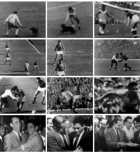 Fig. 1-12 - Fotogramas da sequência inicial do filme Garrincha, Alegria do Povo, de Joaquim  Pedro de Andrade, 1962.