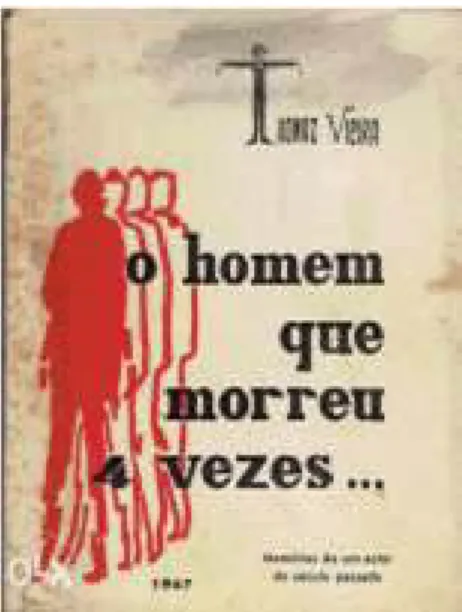 Fig. 1 - Capa do livro O homem que morreu 4 vezes... Memórias de um actor, de Thomaz Vieira,  1967.