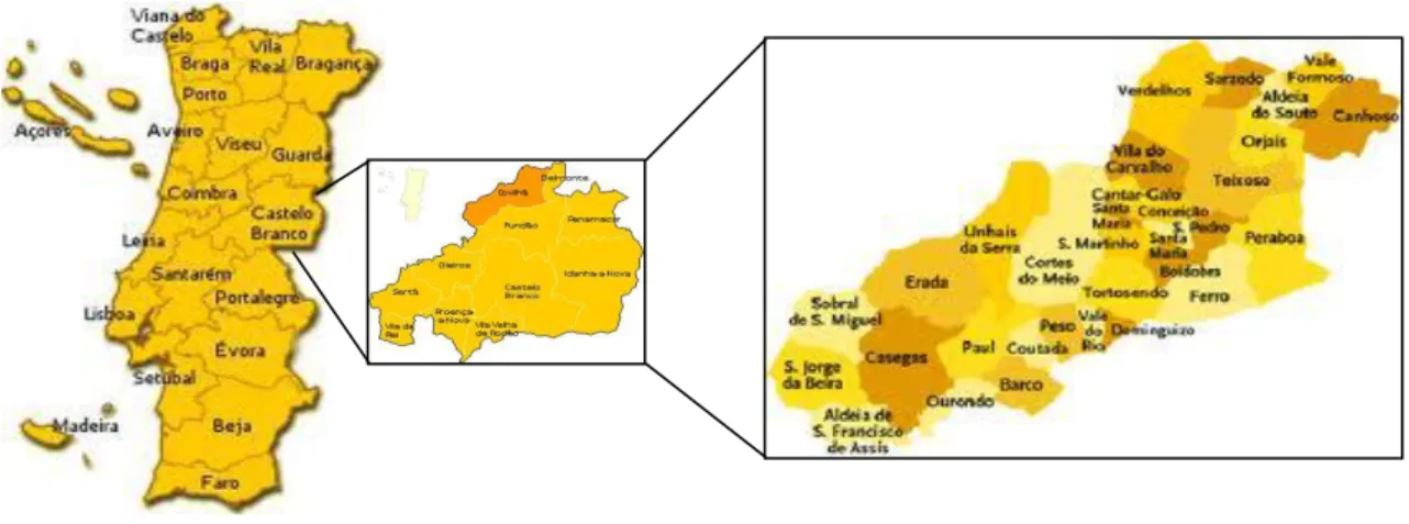 Figura 3 - Enquadramento geográfico do concelho da Covilhã (55)