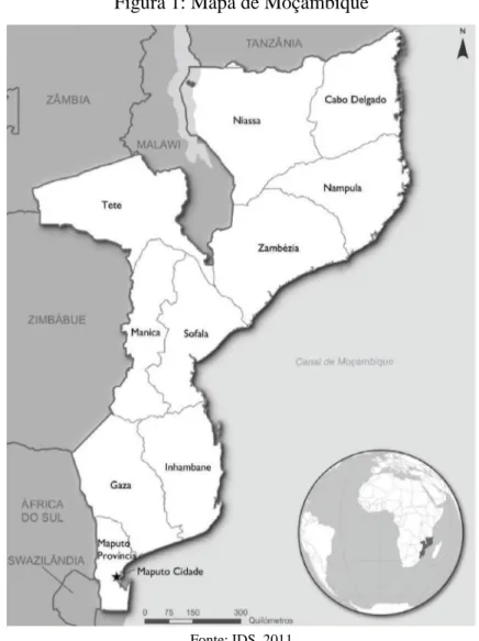 Figura 1: Mapa de Moçambique 