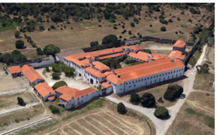 Fig. 1.Aerial view of the Monastery of S. Bento de Cástris 