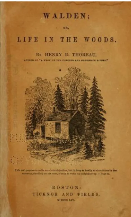 Figura 6 – Henry David Thoreau, Walden or Life in the Woods, Boston, Ticknor and Fields, 1854 