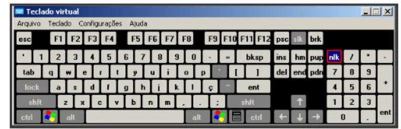 Figura 20 – Tela de configuração do  teclado  virtual 