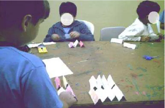 Figura 6 – Crianças imaginam retângulos sob forma de telhas  