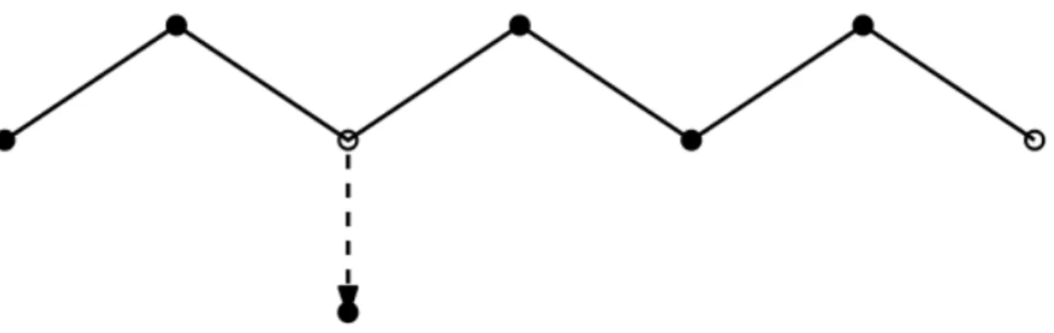 Fig. 3.1: A ghost-vertex with its attractive edge and connective edge Before we continue, we must make an important observation.