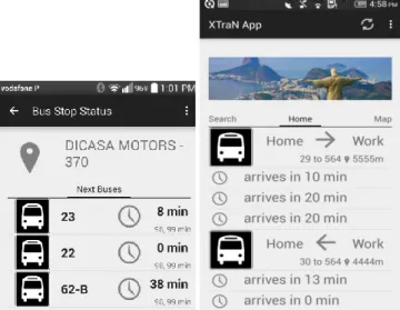 Fig. 7 puts side by side the synoptic map representation of  a bus route variant with its respective counterpart verified in  the operations’ center software