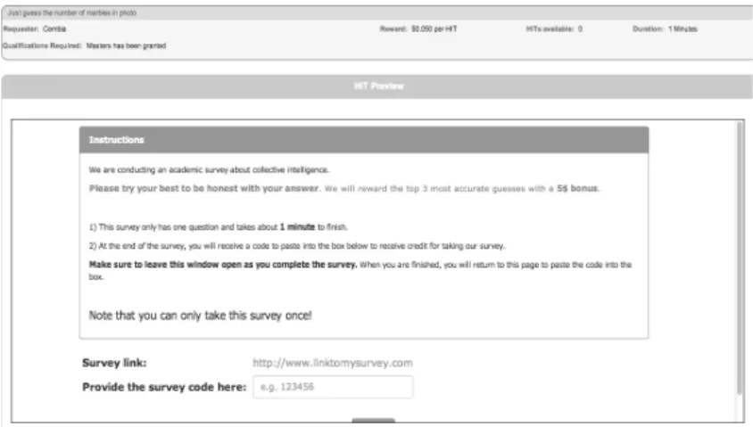 FIGURE 5: EXPERIMENT LANDING PAGE 