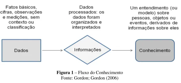 Figura 1 – Fluxo do Conhecimento  Fonte: Gordon; Gordon (2006) 