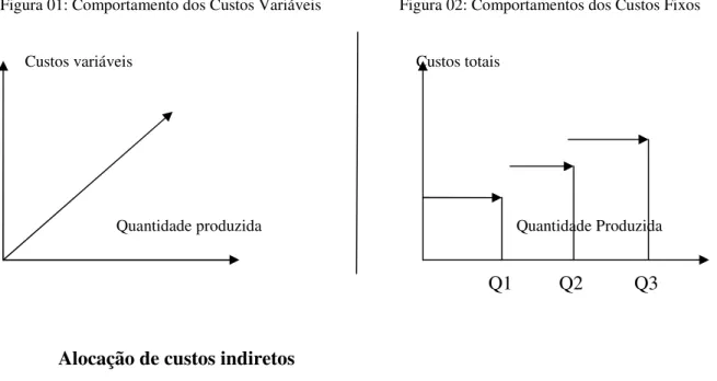 Figura 01: Comportamento dos Custos Variáveis                   Figura 02: Comportamentos dos Custos Fixos       