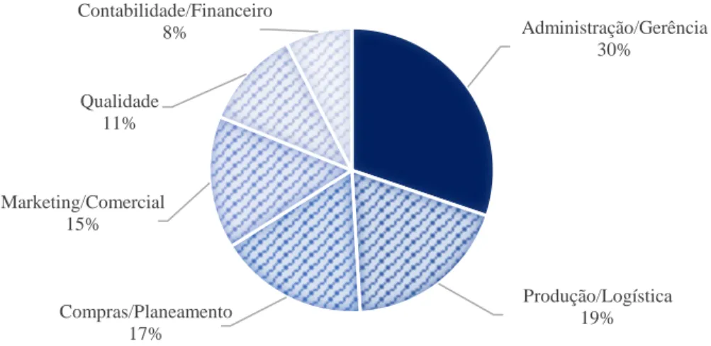 Gráfico 1 – Distribuição da posição do respondente na empresa.