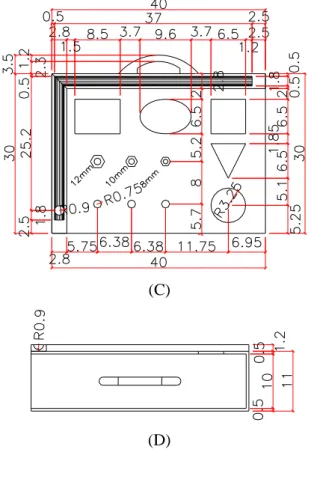 Figura  2  -  Representação  em  perspectiva  da  maleta  projetada.  No  desenho,  indicam-se  as  dimensões do protótipo montado, em centímetros