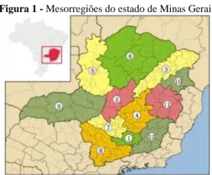 Figura 1 - Mesorregiões do estado de Minas Gerais  