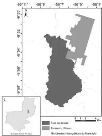 Figura 1 – Microbacia Mariana no contexto municipal e estadual.  
