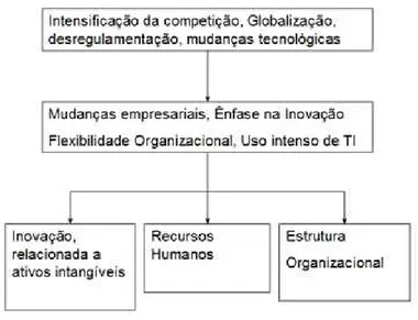 Figura 10 : Ascendência dos ativos intangíveis  Fonte: Adaptado de Lev  (2001, p.18) 