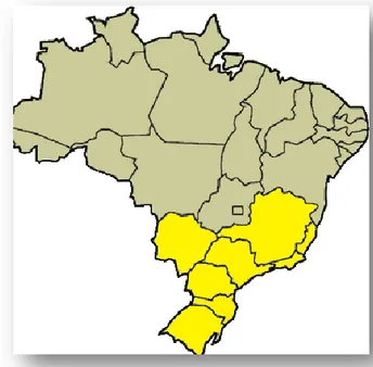 Figura 2: Área endêmica da F. hepatica no Brasil  Figure 2: Endemic area of F. hepatica in Brazil 