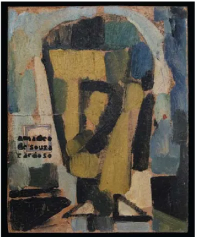 Fig.  4.  Amadeo — Cabeça de homem, c. 1914. Óleo sobre tela.  