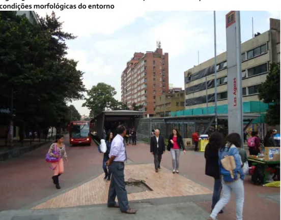 Figura 36: Transmilenio na Avenida Jimenez, no centro: Incorpora e desenvolve as  condições morfológicas do entorno  