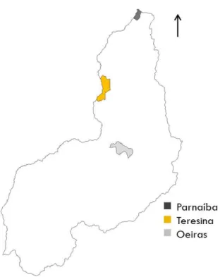 Figura 1.1: Mapa atual do território do estado do Piauí.  