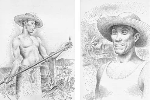 Figura 2: A - Arpoadores de jacaré; B - Caboclo Amazônico Fonte: IBGE (1963) 