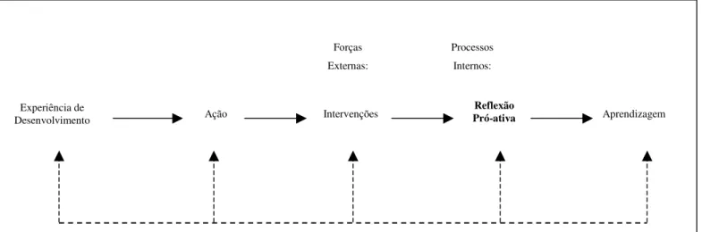 Figura 5 - Modelo conceitual do papel da reflexão pró-ativa  Fonte: Seibert e Daudelin (1999) 