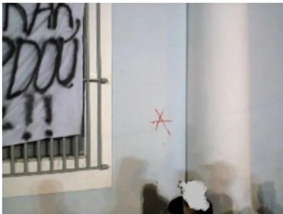 Figura 8 - Pichação na parede da prefeitura: o A representando o anarquismo.  