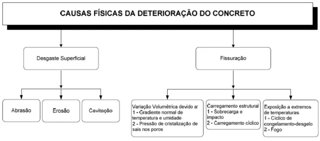 Figura 3 – Causas físicas da deterioração do concreto 