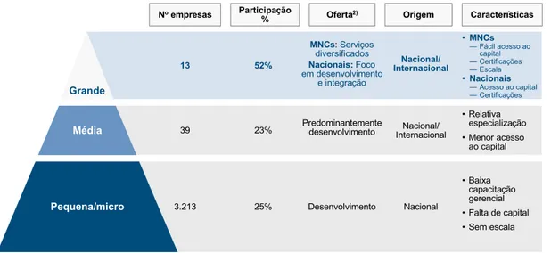Figura 1.2.6 – Estrutura da oferta brasileira de serviços de TI. 