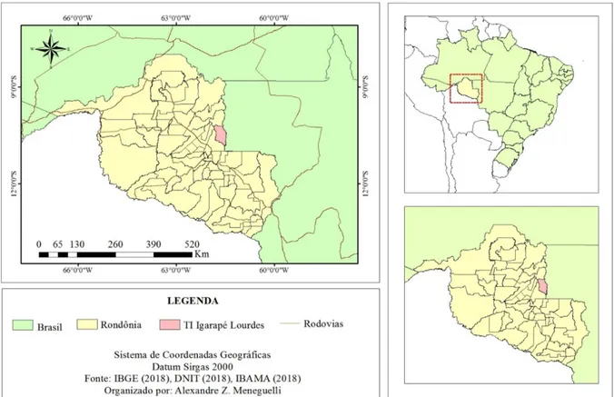 Figure 1 – Igarapé Lourdes Indigenous Land, located in the municipality of Ji-Paraná, state of  Rondônia 