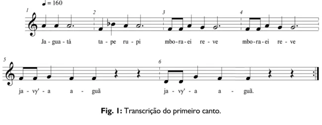 Fig. 1: Transcrição do primeiro canto. 