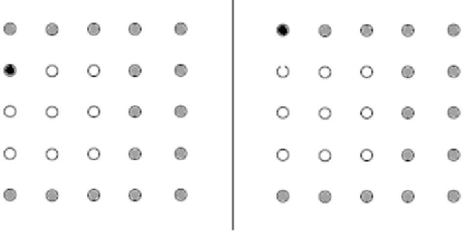 Figura 17: Condições iniciais que se comportam como a de referência, já que para condição de contorno fixa  posições fora do reticulado são consideradas no estado 0