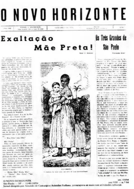 Fig. II – Homenagem à Mãe Preta no Jornal da Imprensa Negra “O Novo Horizonte”, nº 64, de setembro de  1954