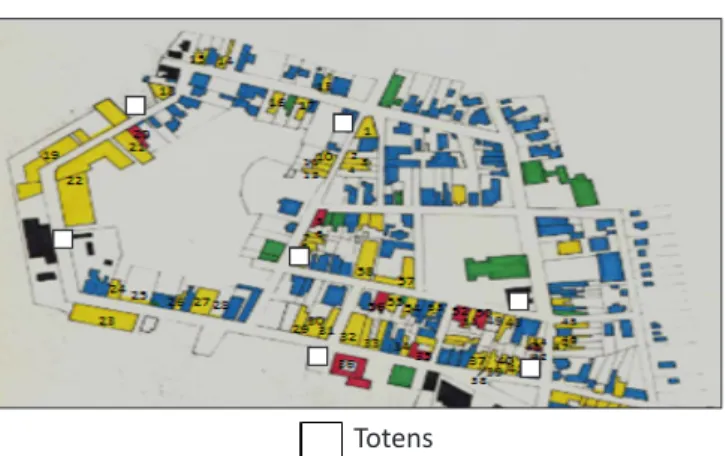 Figura  11  –  Mapa  com  a  localização  dos  totens  munidos de informações codificadas.