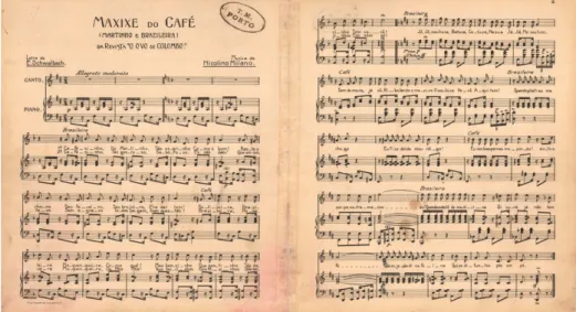 Fig. 2: Partitura do Maxixe do café, composição de Nicolino Milano com letra de Eduardo Schwalbach