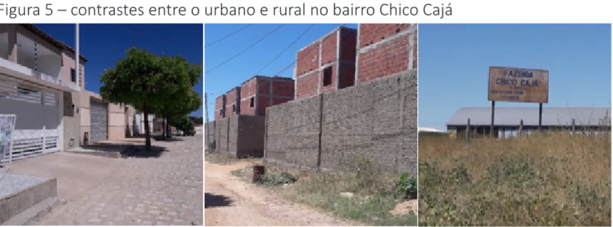 Figura 5 – contrastes entre o urbano e rural no bairro Chico Cajá 