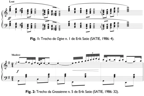 Fig. 1: Trecho de Ogive n. 1 de Erik Satie (SATIE, 1986: 4). 