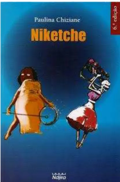Figura 18 - A capa da primeira edição da obra, publicada em Maputo, em 2002, pela editora Ndjira, procura  reproduzir momentos da dança que dá título ao romance